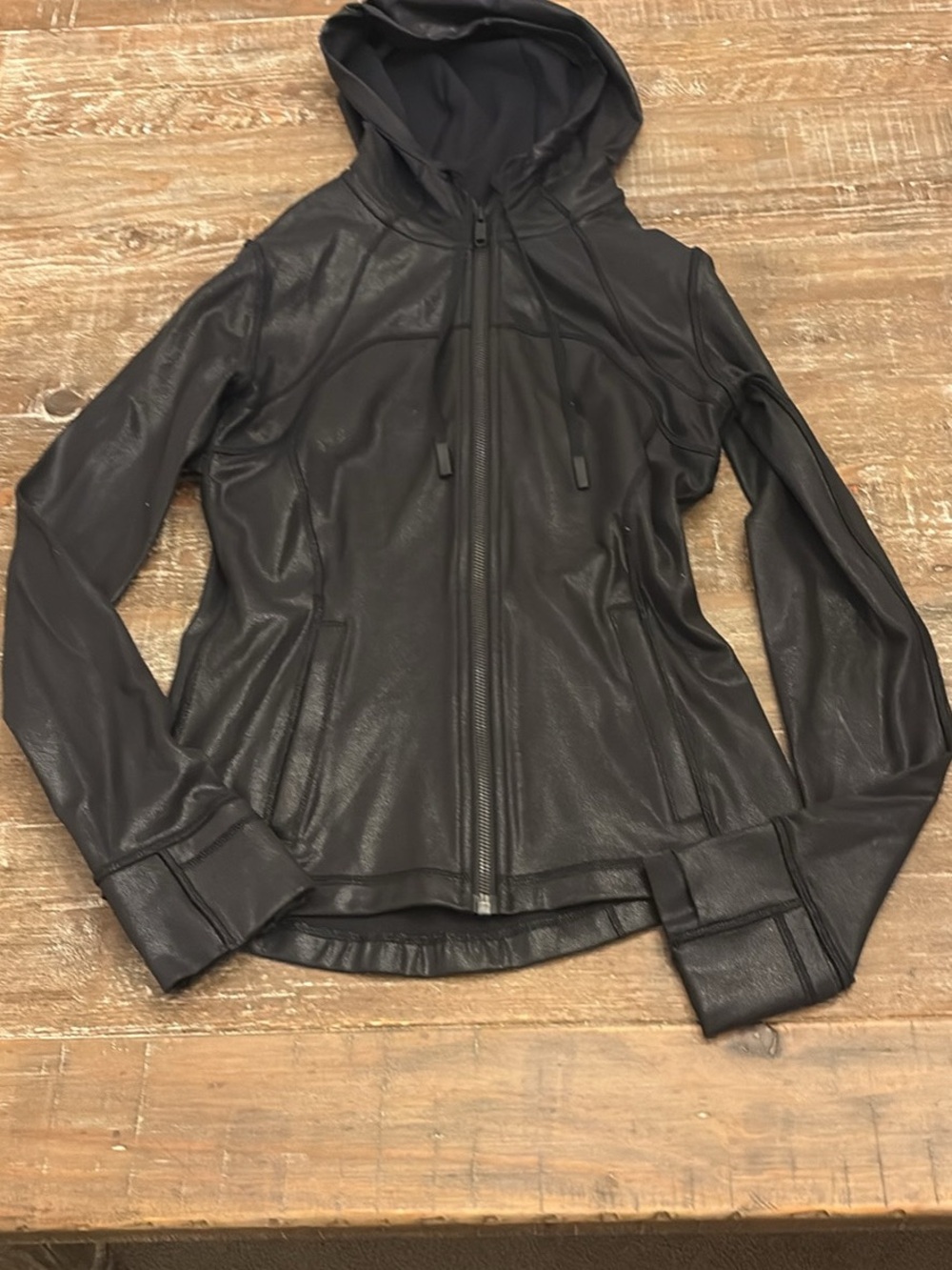 Women’s Metallic Black Lululemon Scuba Jacket size 6